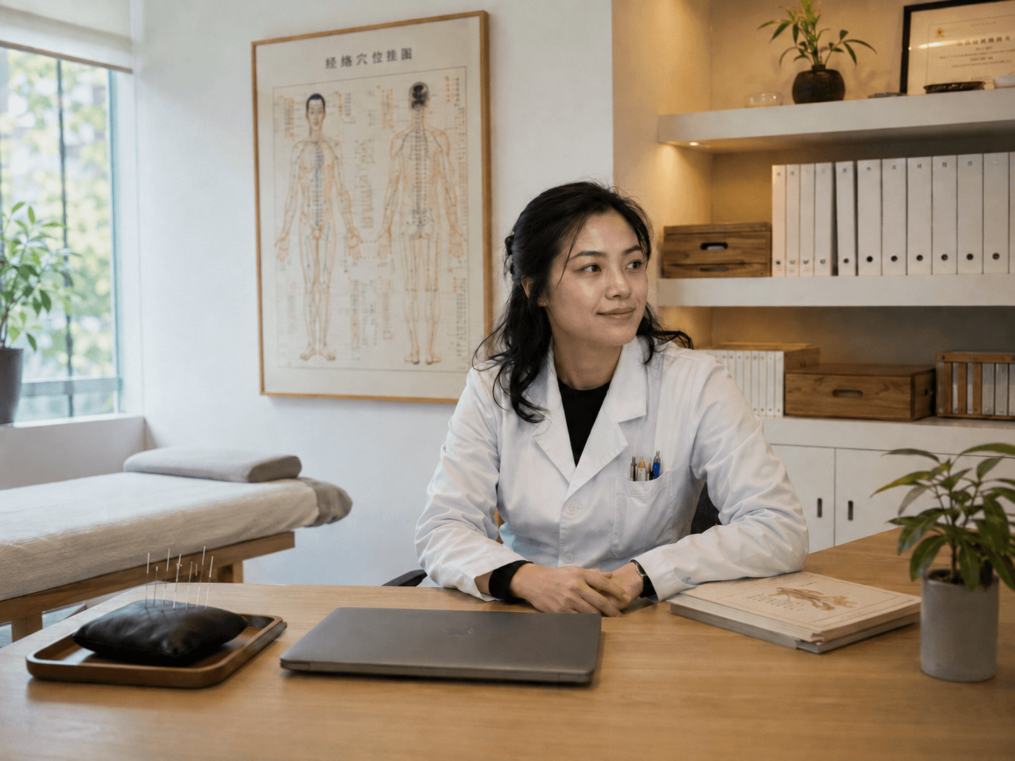 Female doctor in professional clinic attire